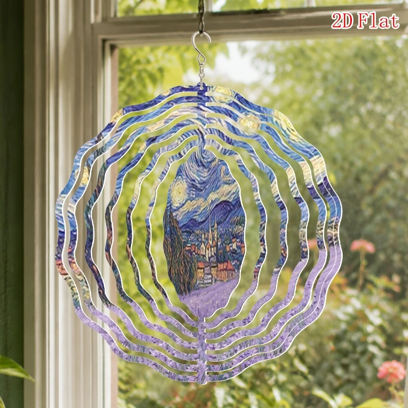 CIFBUY Vintage Rotating Wind Chime Aluminum Wall Art Waterproof Rustproof Spinning Decor For Home Patio Garden Porch Outdoor