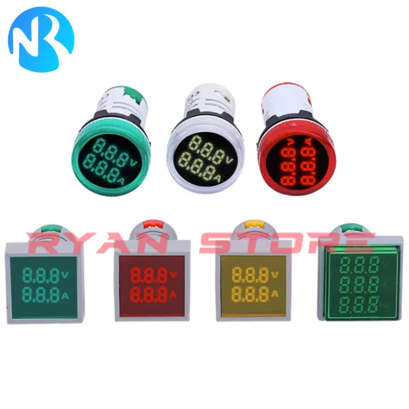 1PCS LED Indicator Signal Lamp AD16-22DSV 22MM Digital AC Voltmeter Voltage Meter Accessory Switch AD16 60-500V  Warning Pilot