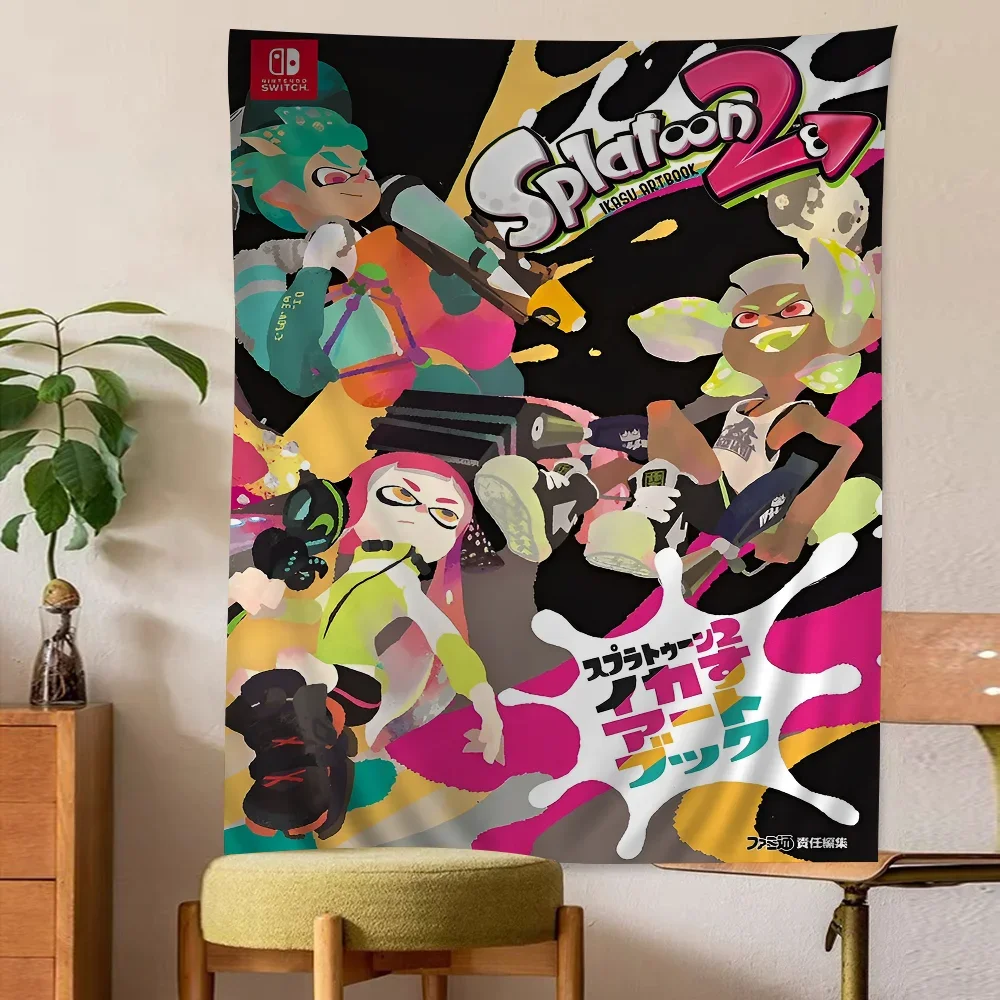 Game S-Splatoon 3 Cartoon Tapestry Bohemian Wall Tapestries Mandala Home Decor