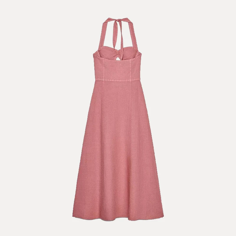 Ele Casual Neline Midi Dr Sommer Neue Ankunft Frauen Faion Polyester Faser Hohe Taille A-linie Rock Lange Dr