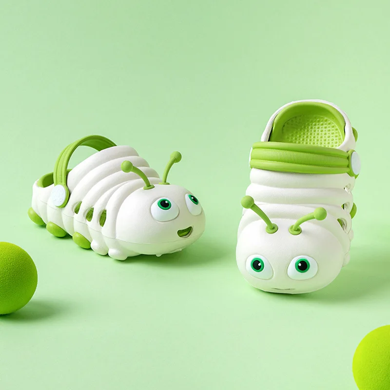 Children Lightweight Soft EVA Baby Cartoon Caterpillar Outdoors Sandals Cute Anti Slip Shoes Versatile Comfortable Kids Sandals