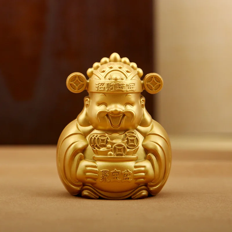 

New God of Wealth Worship Decoration Home Living Room Sand Golden Cornucopia Wencai Statue Office Hallway Decoration