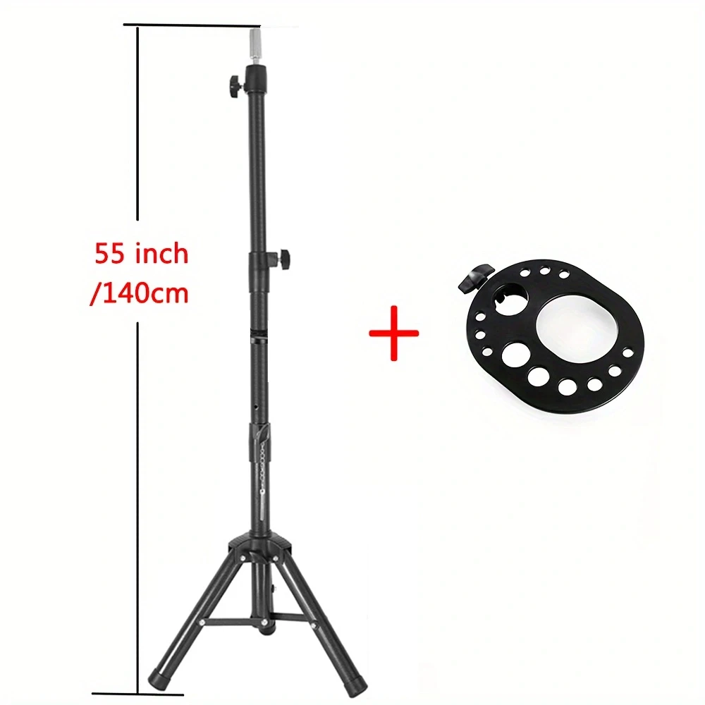 Wig Stand with Three Holders for Wig Making