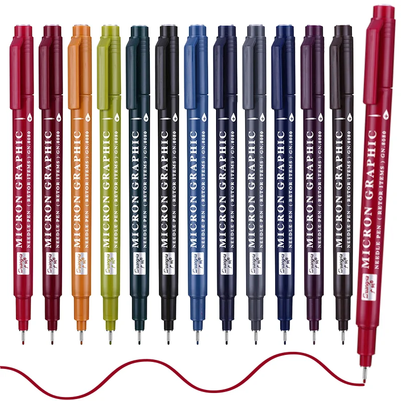 

12 Colors 0.5 Micro,Fineliner Pen Set Ink, Fine Point Pen,Multi-liner, Sketching, Anime,Artist Illustrating / Technical Drawing