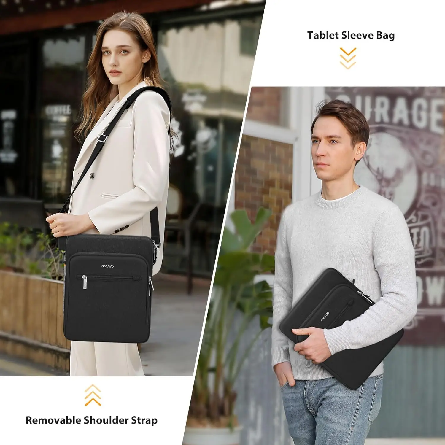 Borsa a tracolla per tablet per iPad Air Pro 12.9 13 pollici M4 M3 M2 M1 Galaxy Tab S9 + Borsa per laptop con superficie Valigetta