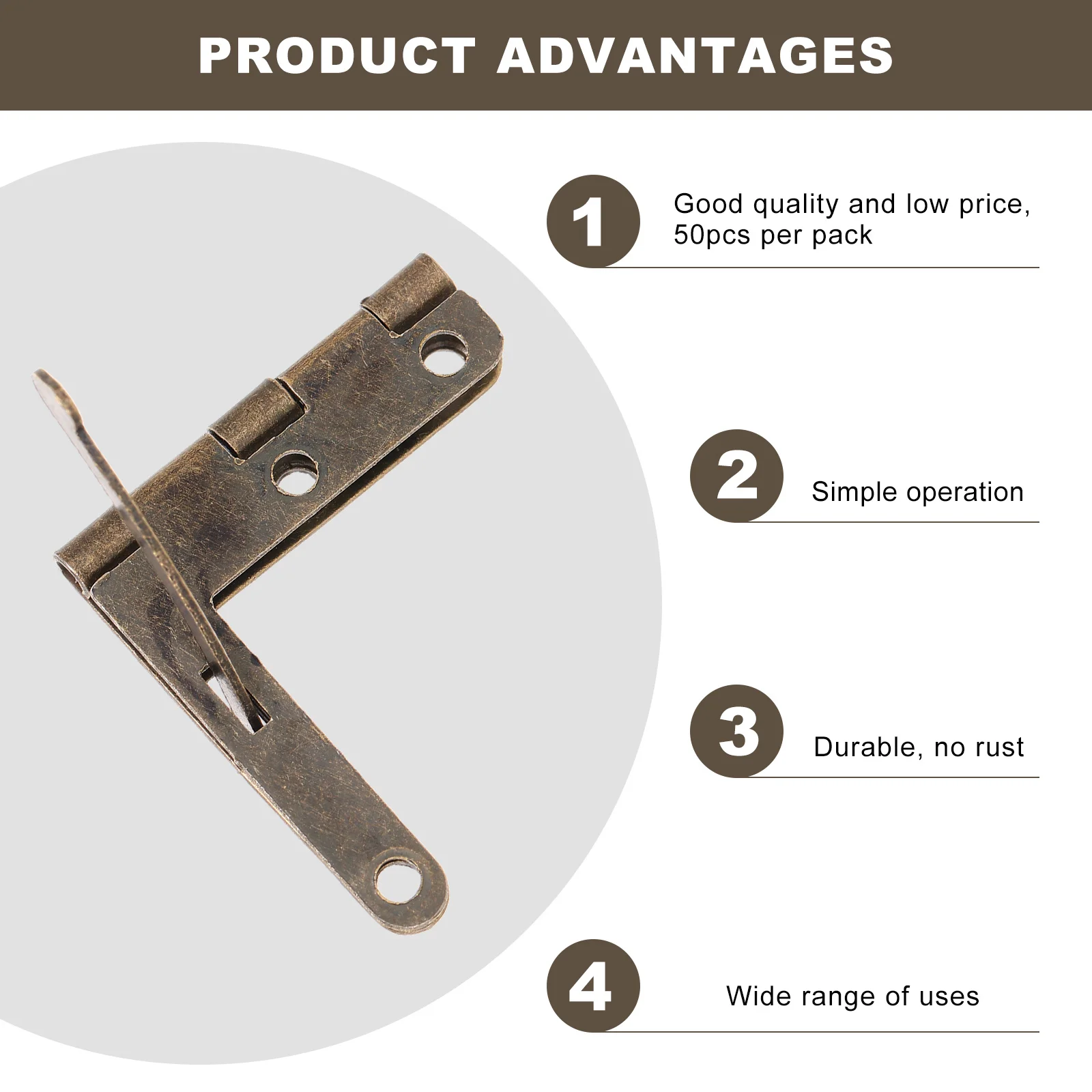 

50Pcs Jewelry Box Hinges Iron Metal Hinge Hardware Fittings for Wooden Case Wine Box Decorative Household Hinges Accessories
