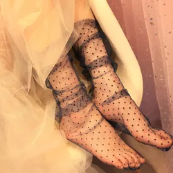 Chaussettes Lolita en dentelle pour femmes, chaussettes JK mignonnes, bas résille respirants, chaussettes de princesse en tulle, mode sexy pour dames, été