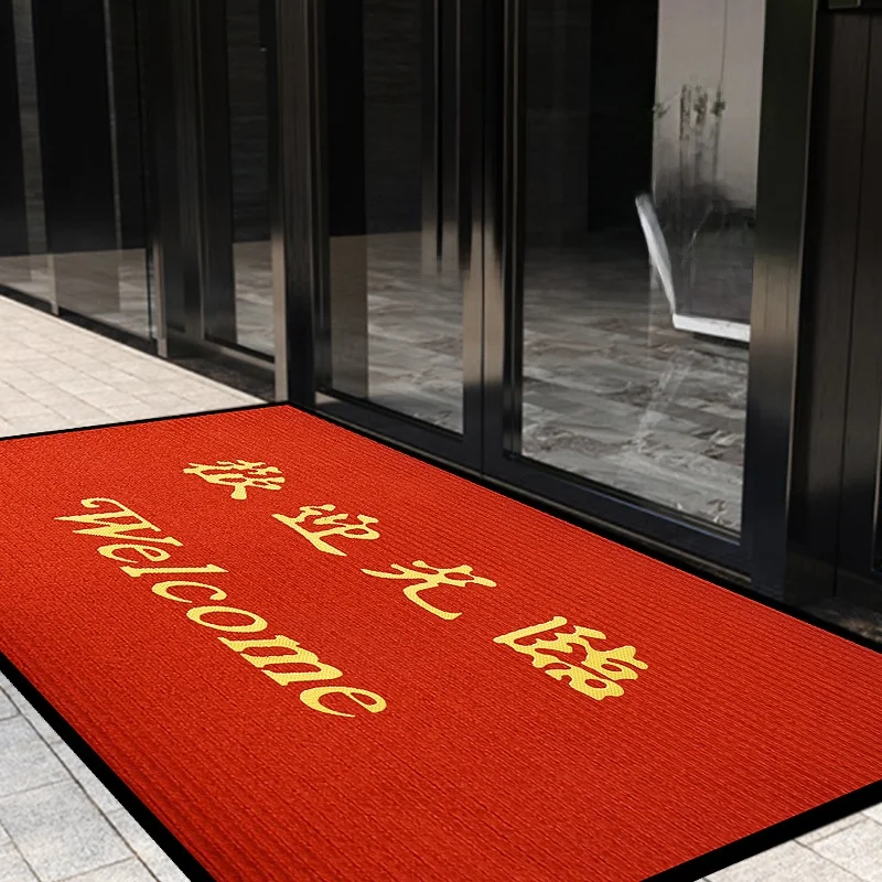 

Anti-Slip Entrance Mat Welcome Carpet Water Absorbent op Busin Hotel Front Door Mat PVC Material Stripe Pattern Simple S...