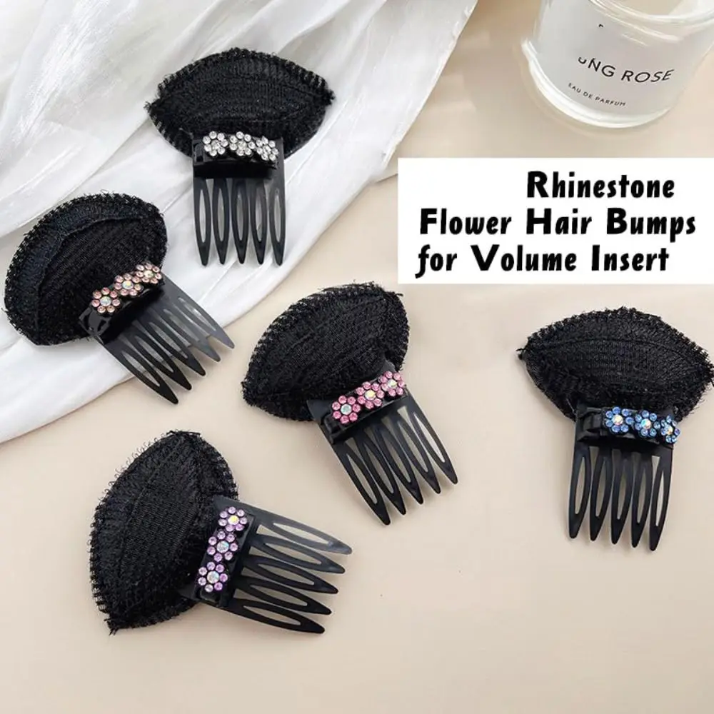 Rhinestone Invisible Fluffy Sponge Hair Clip Front Hair Line Volume Base Puff Cushion Hair Bun Hair Styling Hair Hairpin