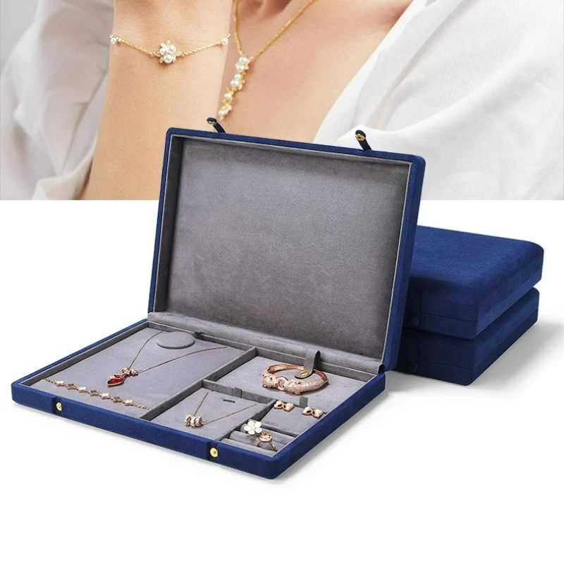 Treasure Blue Jewelry Box Anti Oxidation Jewelry Earrings, Necklaces, Rings, Hand Accessories Storage Box