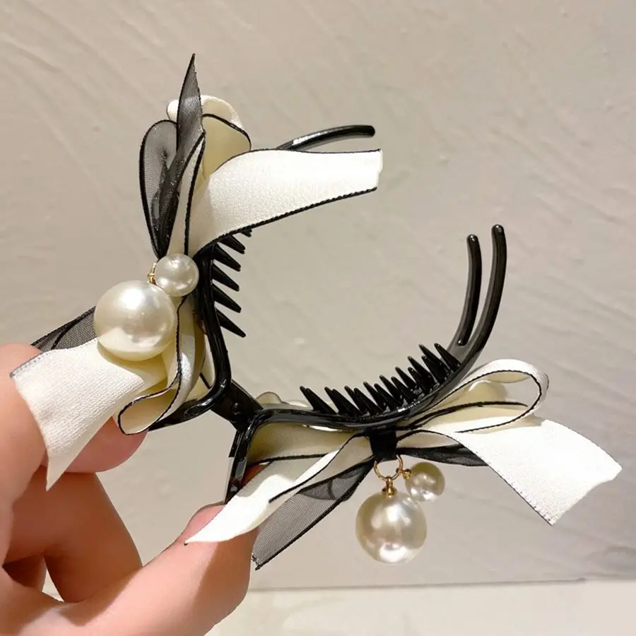 Korean Style High-End Feel Bow Shark Clip Hairpin Ponytail Clip Back Head Bun Maker Hair Styling Tool Hair Accessory for Women view 6