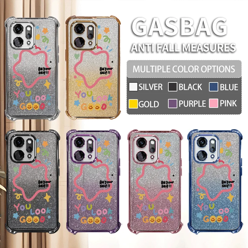 Glitter Cover For OPPO Reno 15 14 13 Pro 15F 15FS 14F 14FS 13F 13FS 5G Case TPU Shockproof Stars Pattern Fundas