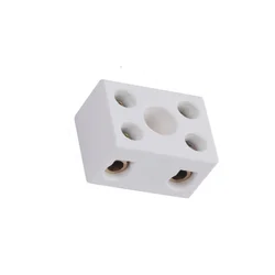 Made of Ceramic High Temperature Resistance 2 Way 15A 250V Ceramic Terminal Block White Porcelain Ceramic Connector