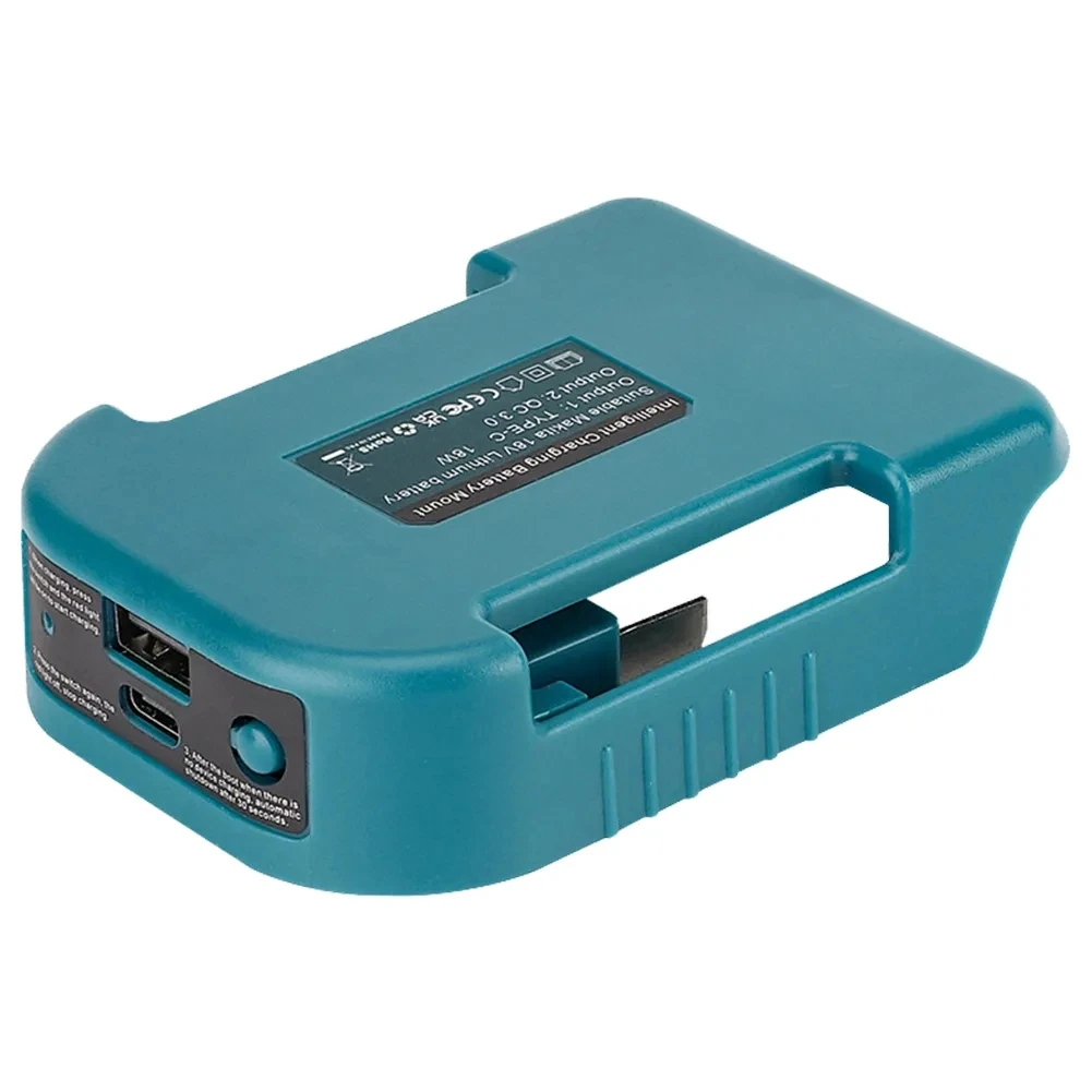 1pc fast charger rack for Makita 18V lithitum battery Portable Adapter with 5V USB Port and 18W Type-C Port Fast Charging