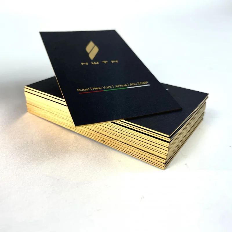 20 0.Zhang.Custom luxury foil business card thick black card with foil EDGs Pantone printing high-end professional bran