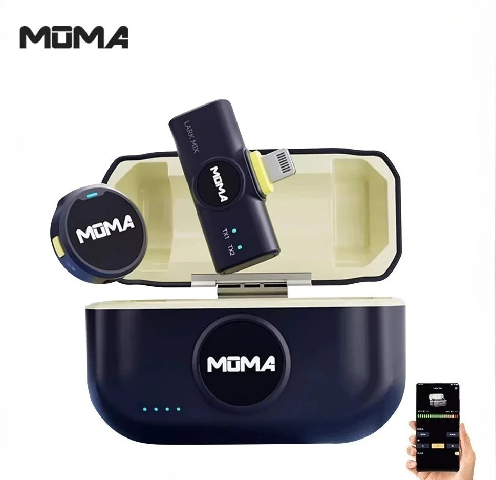 【新品・未開封】MOMA LARK MIX ワイヤレスマイク Type-C一拖一 MOMA Microphone Lark MIX Button Collar Clip Magnetic Wireless Dual