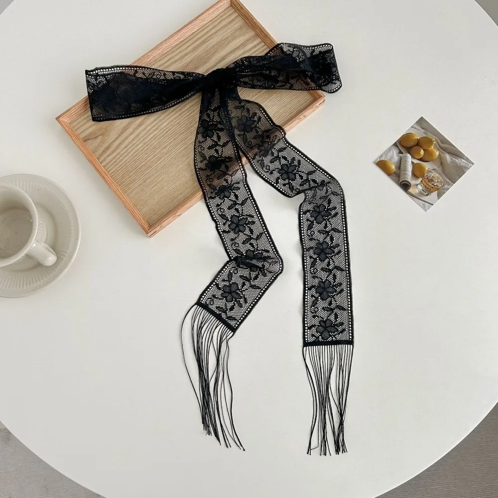 

Stylish Floral Lace Printed Scarf Soft Narrow Long Bag Strap Elegant Lightweight Multifunctional Headscarf Fashionable Women