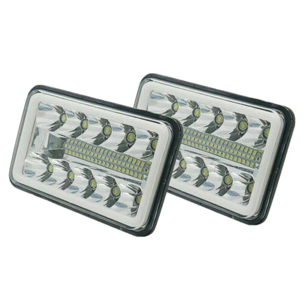 

Pair 4inch x 6inch LED DRL Light Bulb Crystal Clear SeaLed Beam head light lamp Headlight 6X4