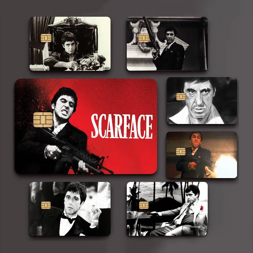 S-Scarface 1983 Film Game Film Cover Sticker Case for Small Chip Credit Debit Card Front Side