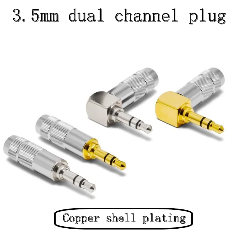 Spina a doppio canale Treble 3.5 placcata in oro spina per apparecchiature Audio da palco connettore per cavo Audio per cuffie da 3.5mm placcato in