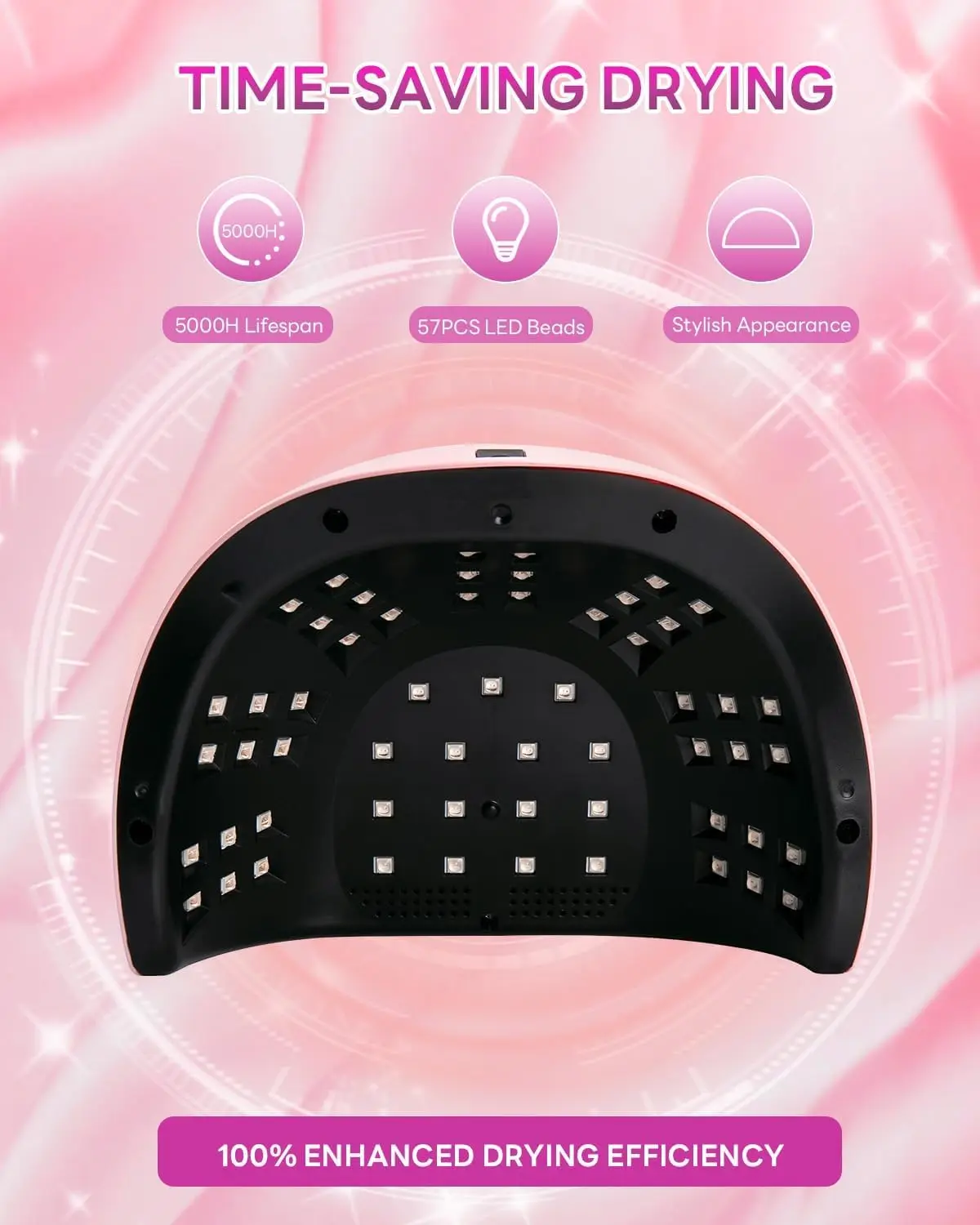 UV LED Nail Dryer 256W Quick Dry Gel Polish Lamp, Portable with Auto Sensor & 4 Timers