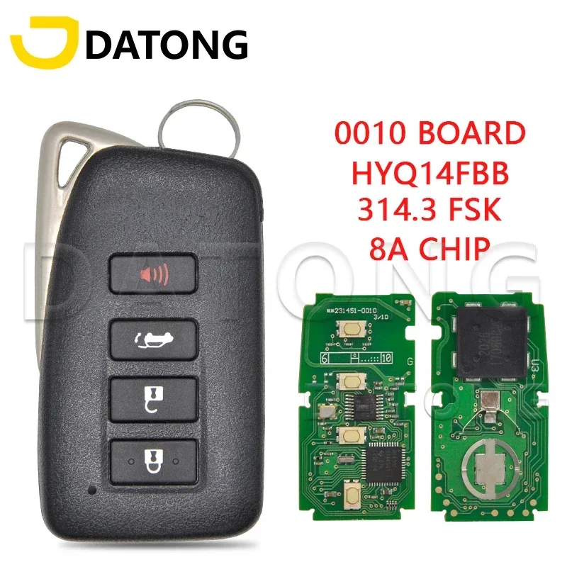 Datong World Car Remote Control Key For Lexus RX350 RX450GH 2016 2017 2018 314.3FSK 8A Chip 0010Board Replacement Promixity Card