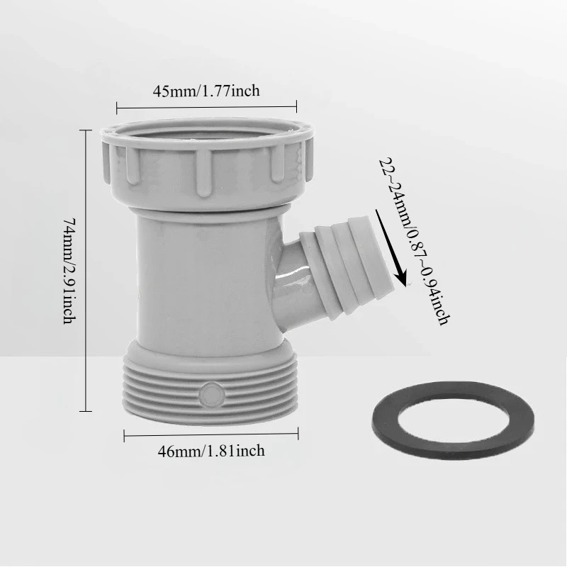 2Pcs Kitchen Sink Drain Pipe Adapter Y Shaped Basin Sewer Branch Connector Female To Male Thread Connector Fitting Accessory