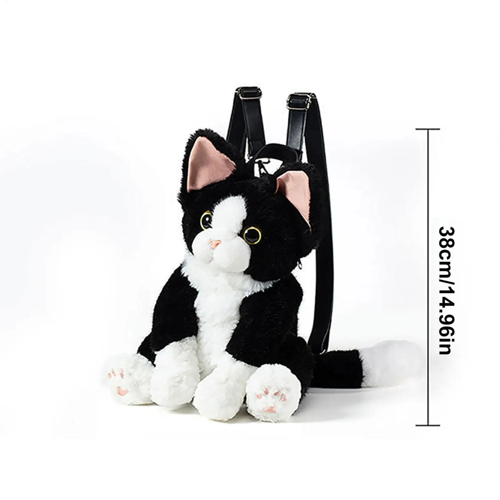 猫の形のバックパック ソフトでリアルな面白い動物の財布 ショルダーバッグ 女性 子供 大人 ティーン向け 日常旅行 学校 デート パーティー