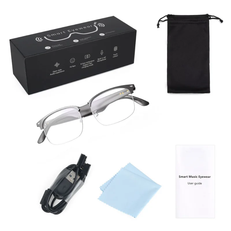 AI Smart Glasses Bluetooth Call Video Music Player Headset Support Multiple Languages Translation Color Changing Lenses