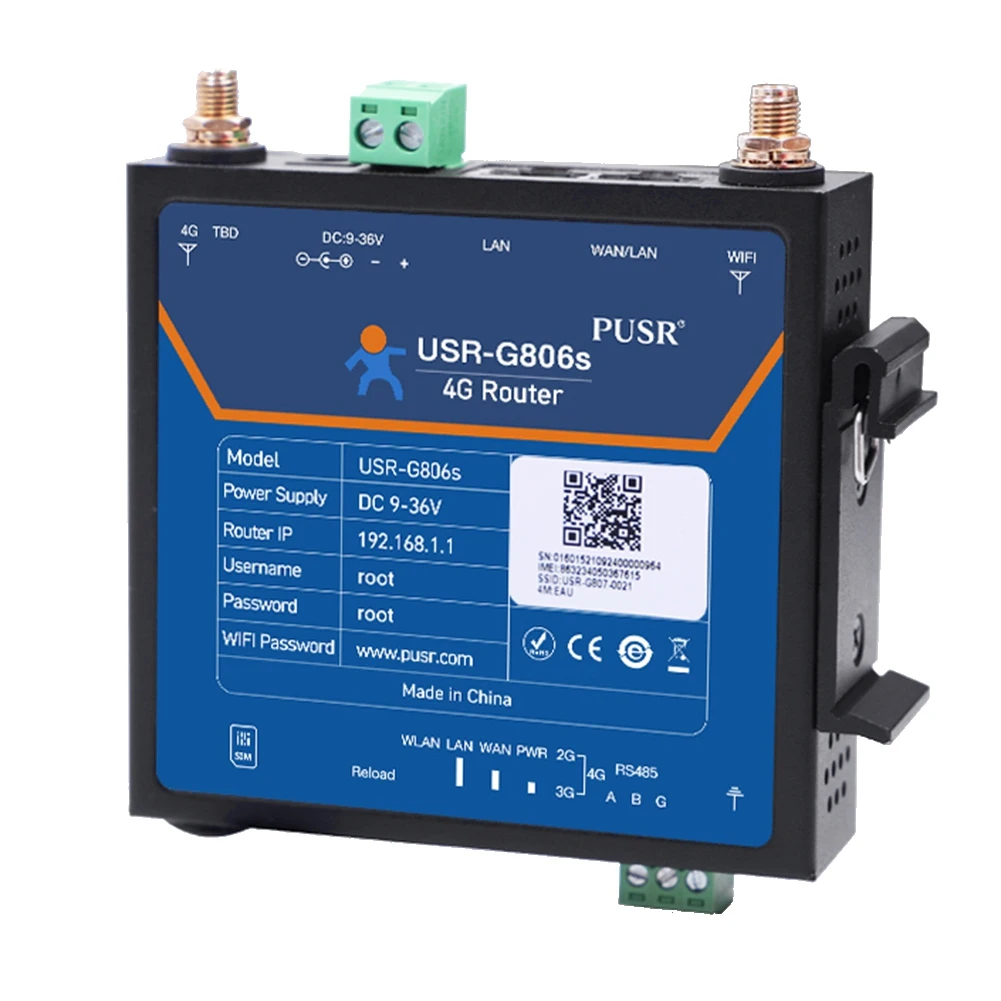 Przemysłowe 4G LTE Router USR-G806S IoT urządzenie Port szeregowy RS485 LAN do 4G WiFi konwerter obsługuje Modbus RTU do TCP