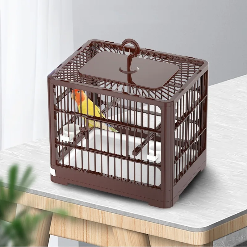 Wire Rectangular Small Cage for Small Birds Canaries Equipped  with Bird Standing and Drinking Fountain Bird Cage Parrot