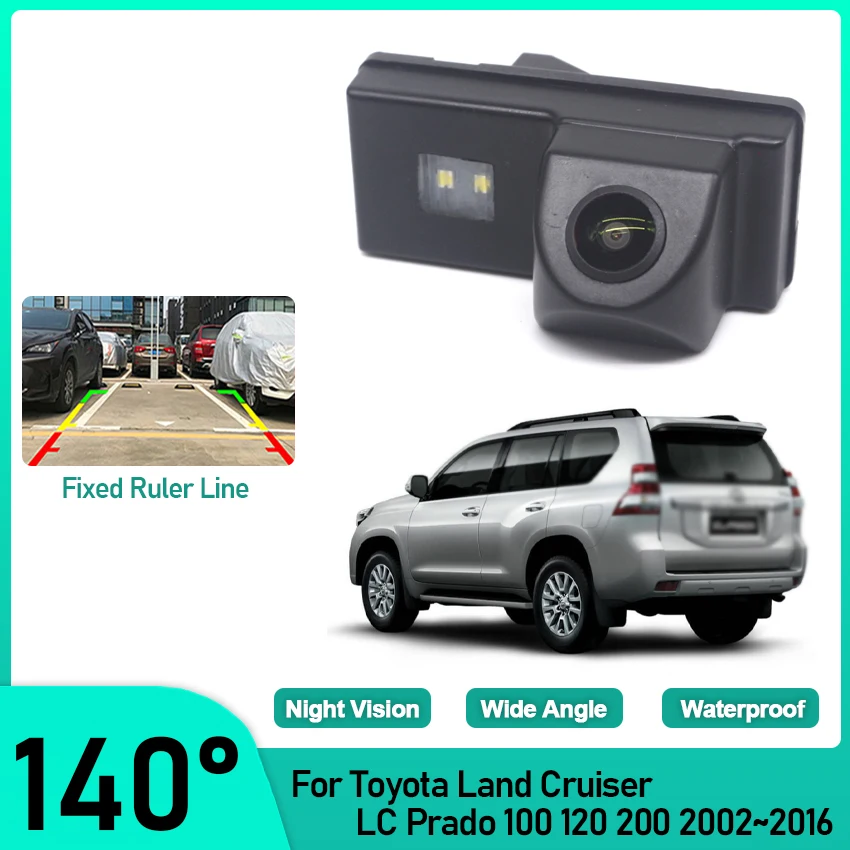 HD 1080P 140 Degree Fisheye Lens Vehicle Rear View Camera For Toyota Land Cruiser LC Prado 100 120 200 2002~2014 2015 2016