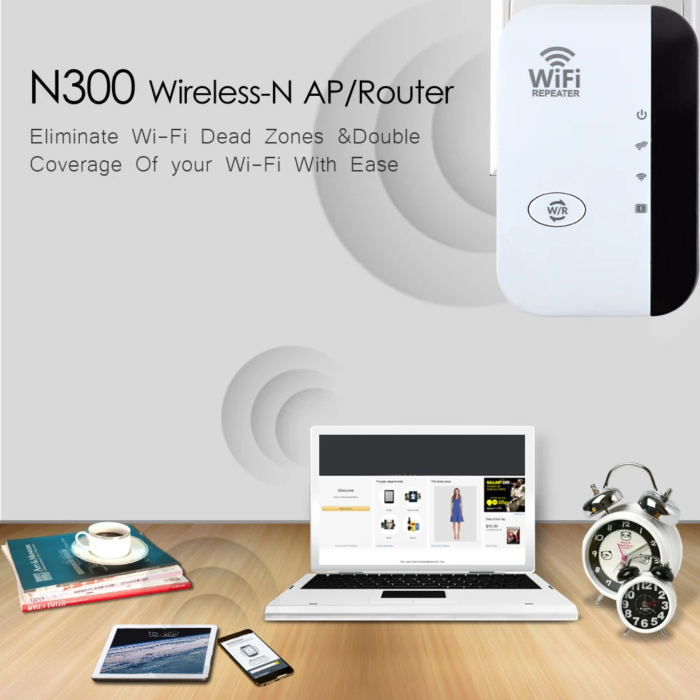 300Mbps WiFi Repeater Wireless Expander Access Point WIFI Router 802.11N/B Signal WiFi Boosters Extend Amplifier Repeater Range