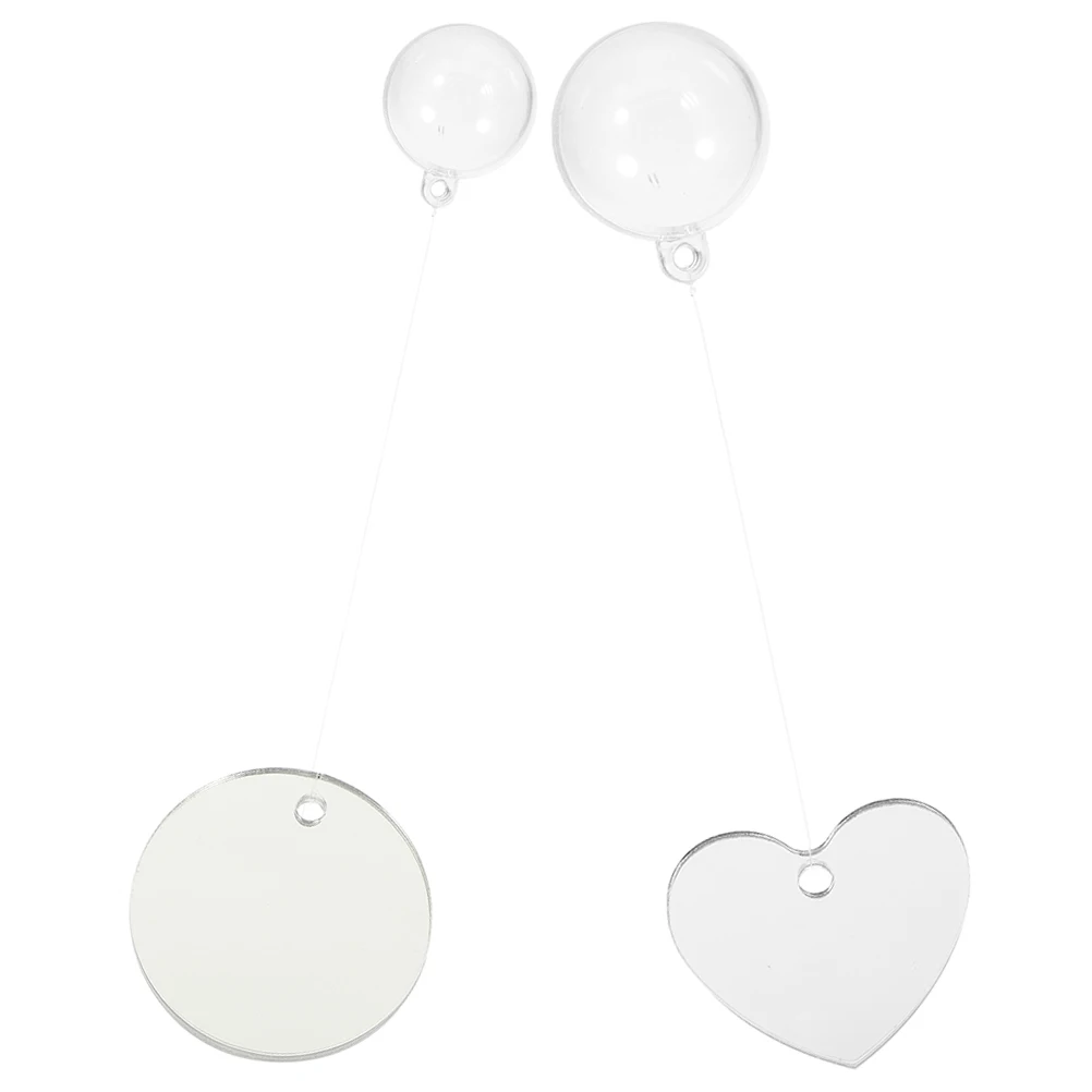 

2 Sets Fish Tank Mirrors 5x4CM Heart Shape Floating Balls Acrylic Betta Training Mirror Aquarium L scape Lighting
