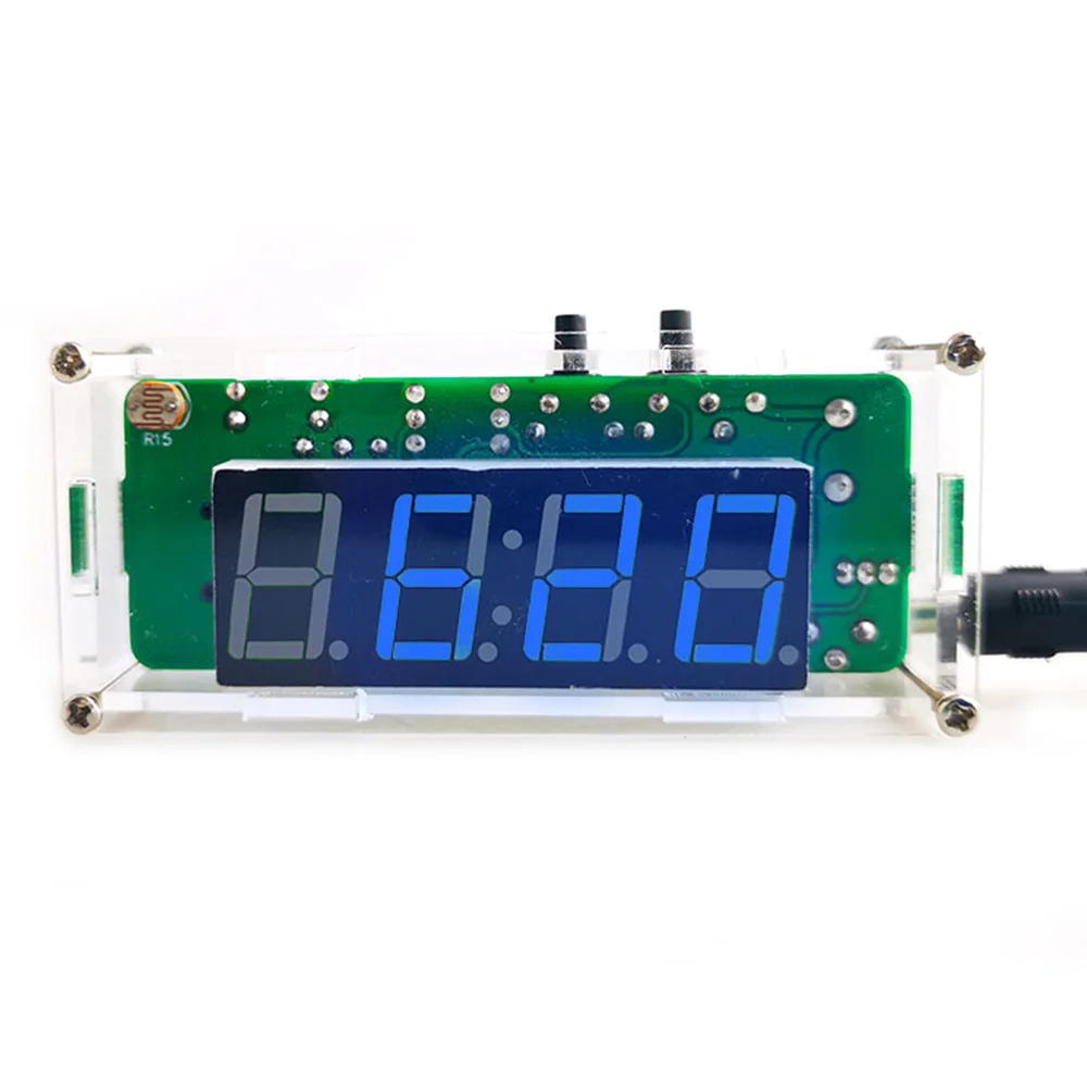 Electronic Clock Kit 51 Single-Chip Microcomputer Light-Controlled Temperature Date Display LED for DIY Learning Electronics