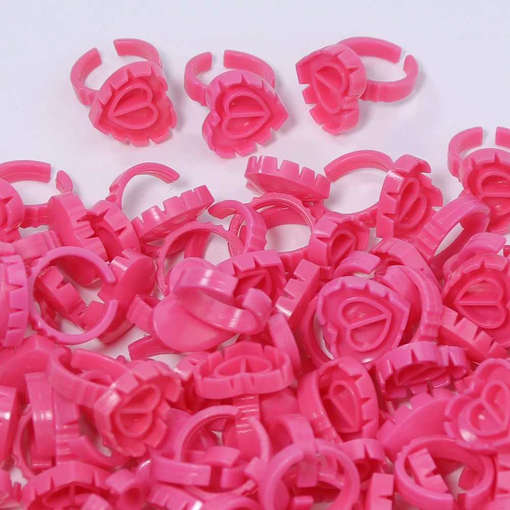 Annafris-まつげ用グルーリング,100個,粘着ホルダー,タトゥーインクカップ,まつげエクステ,化粧品