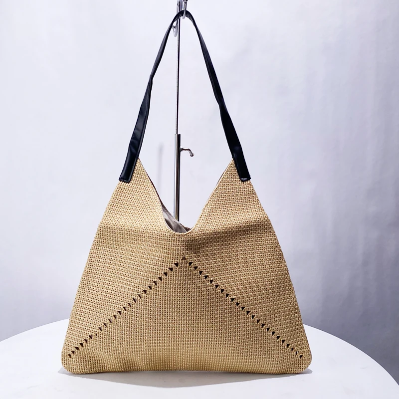 

Соломенные плетеные ажурные сумки для женщин, роскошные дизайнерские сумки и кошельки, новинка 2024, повседневные пляжные Наплечные сумки для отпуска