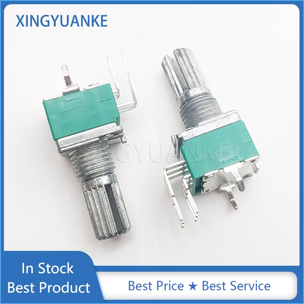 3PCS RK097G 097 Type Double Vertical Bent Foot 6Pin A50K A503 Volume Audio Adjustment Potentiometer Flower Shaft Length 15mm