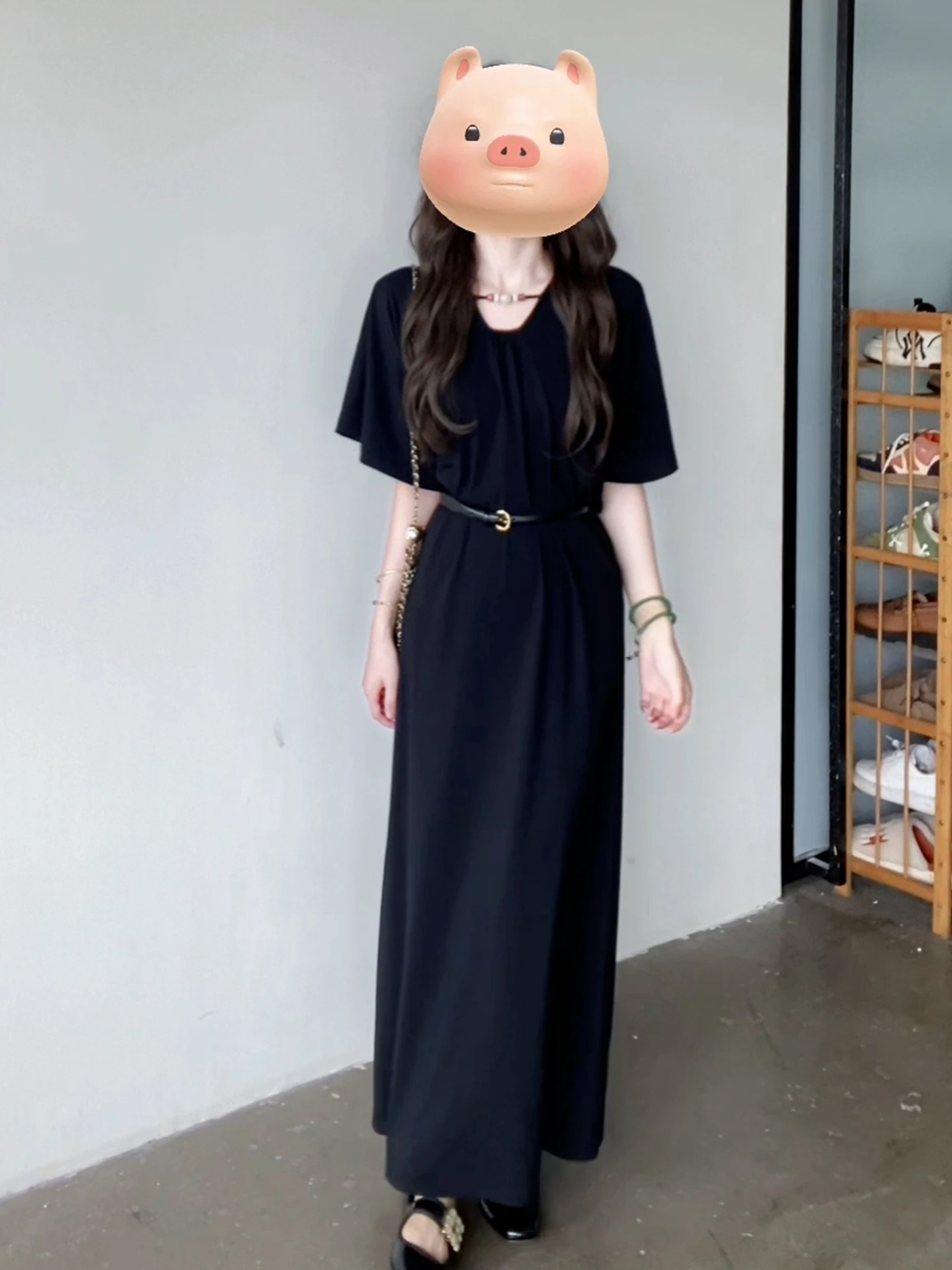 Saia Longa Feminina de Cintura Alta e Modeladora Ele Bl Summer Dr, Estilo Japonês Doce, Modelo A-Line Midi Dr