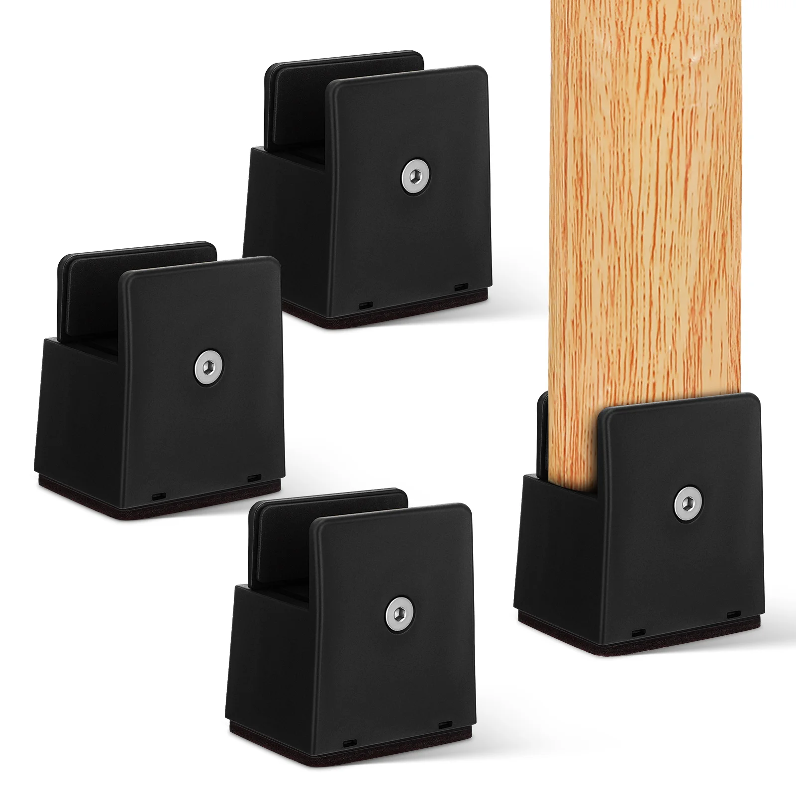 4 Pcs Furniture Mat Couches Adjustable Bed Frame Cabinet Feet Chair Leg Extenders for Height Legs Riser Metal