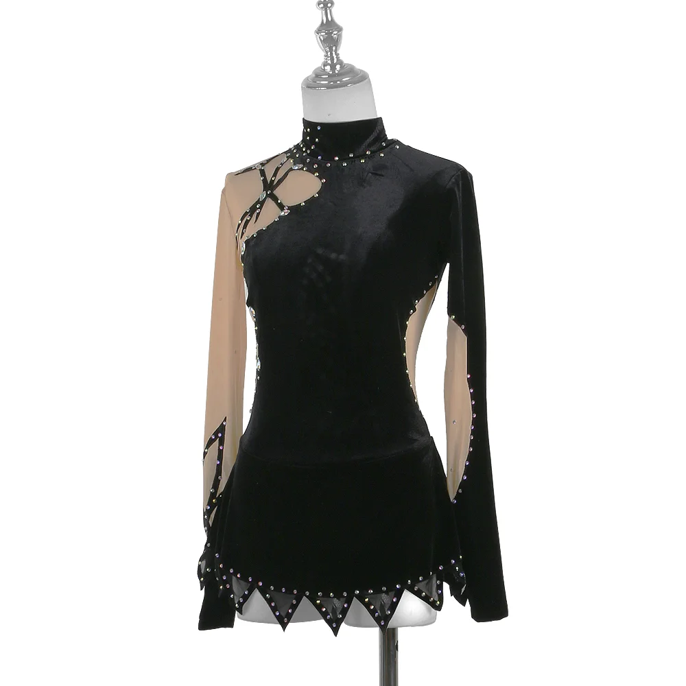 Zagitova Figure Skating Dress For Women Girls Ice Skating Skirt Performance Competition Gymnastics Acrobatics Velvet