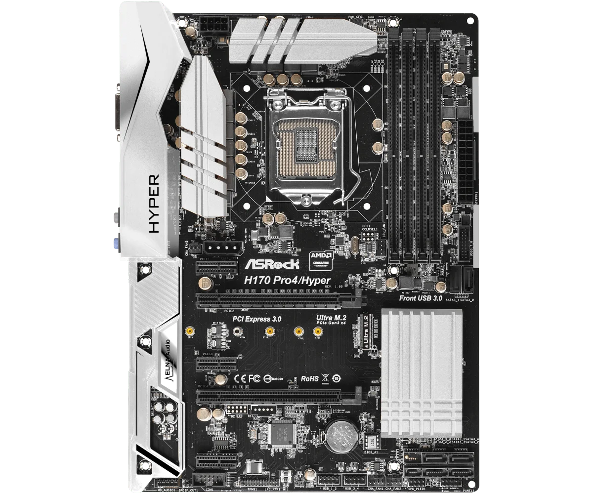 ASRock H170 Pro4/Hyper Motherboar LGA 1151 DDR4 2133 64GB support i7-6700 i5-6500 i3-7300 G4600 i7-7700 i5-6600 cpu M.2 ATX