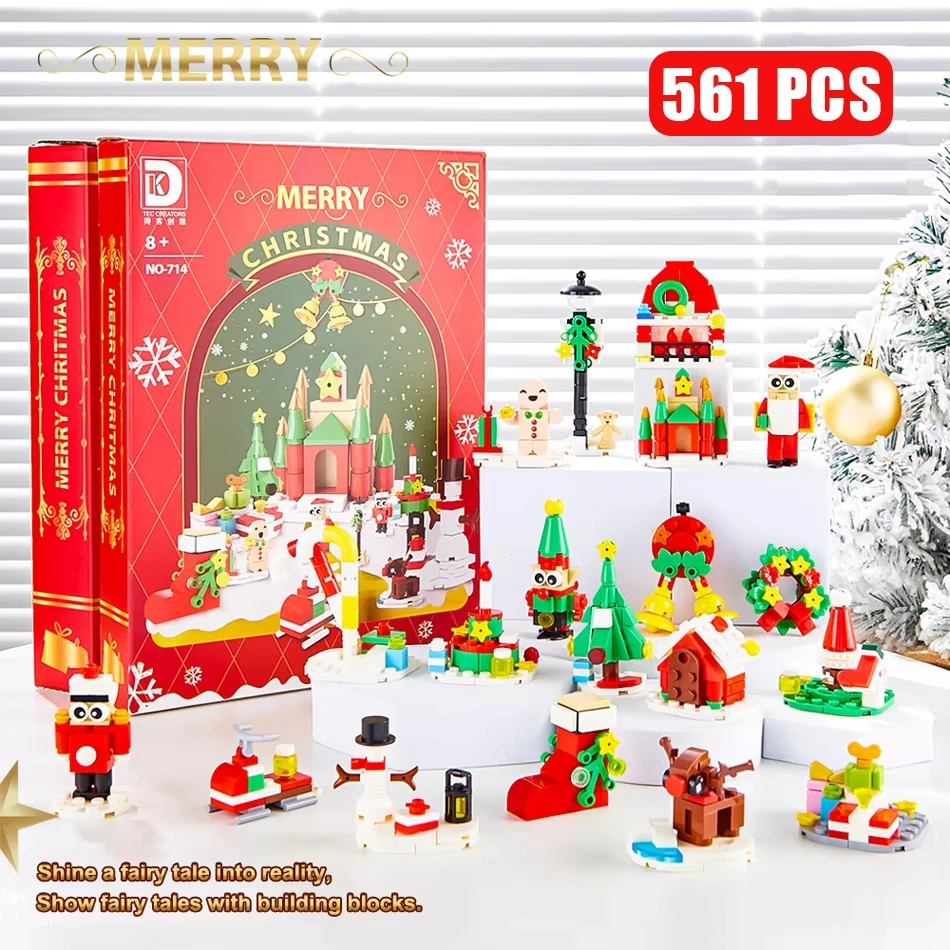 

The new DK714 Christmas Blind Book Christmas Advent Calendar Building blocks Creative bricks set countdown collection picture br