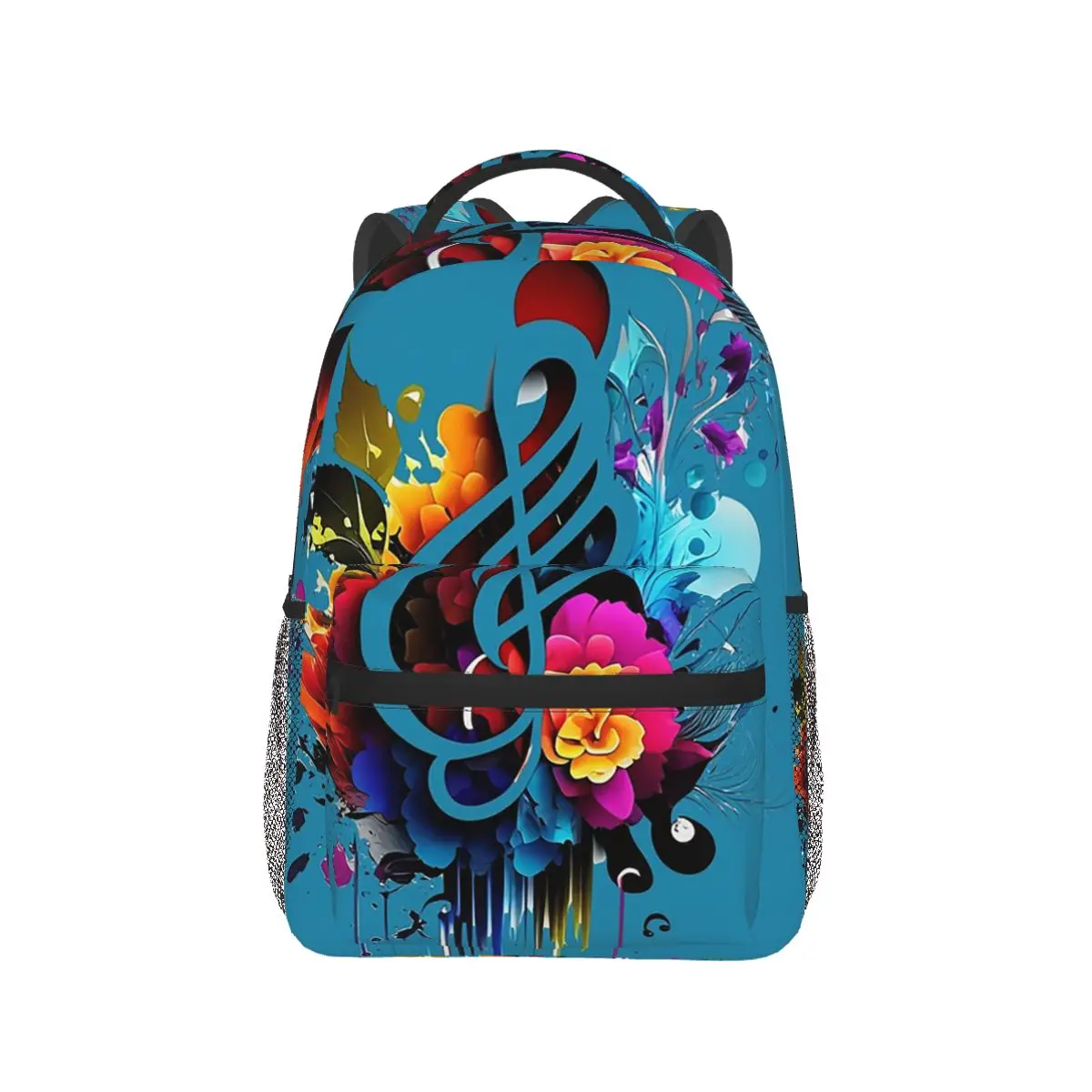 

Music Note With Colorful Stripes And Fluid Backpack Hot Sale Daypack Large Capacity Children BookBag School Bag Shoulder Bags
