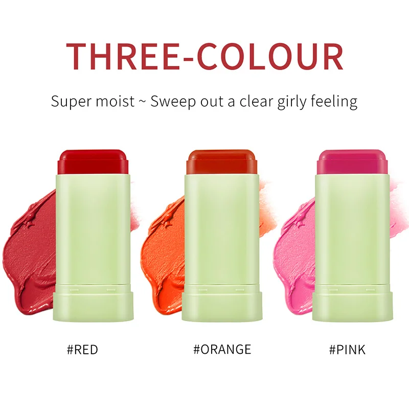 Multi-funzione Blush Stick Natural Cheek Face Rouge Blusher Cream Lasting High Color Rendering Brightening Skin Tone Waterproof