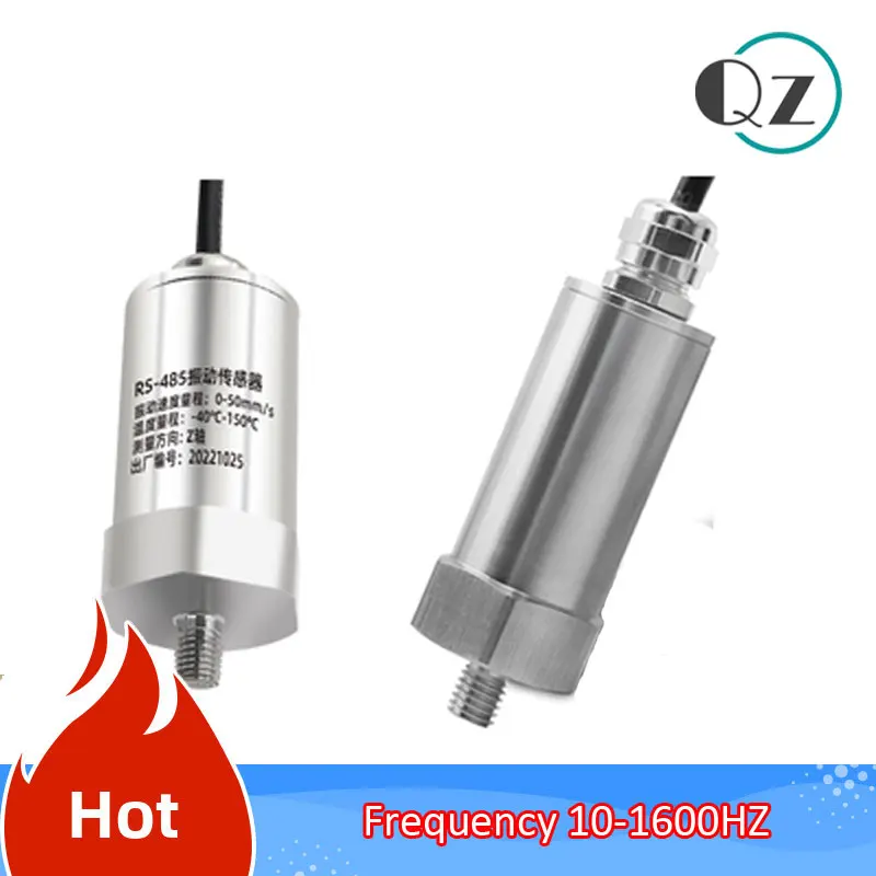 Temperature and Vibration Sensor Integrated Monitoring Motor, Fan, Water Pump Displacement Velocity RS485  Transmitter