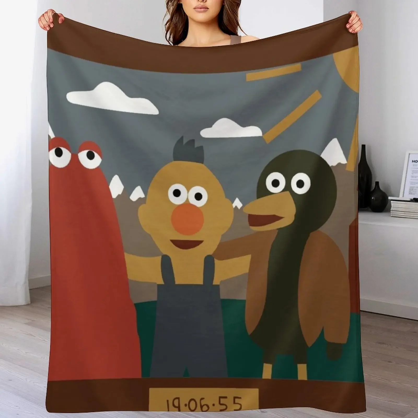 Don't Hug Me I'm Scared Minimalist Throw Blanket Blankets Sofas Of Decoration bed plaid Decoratives Blankets