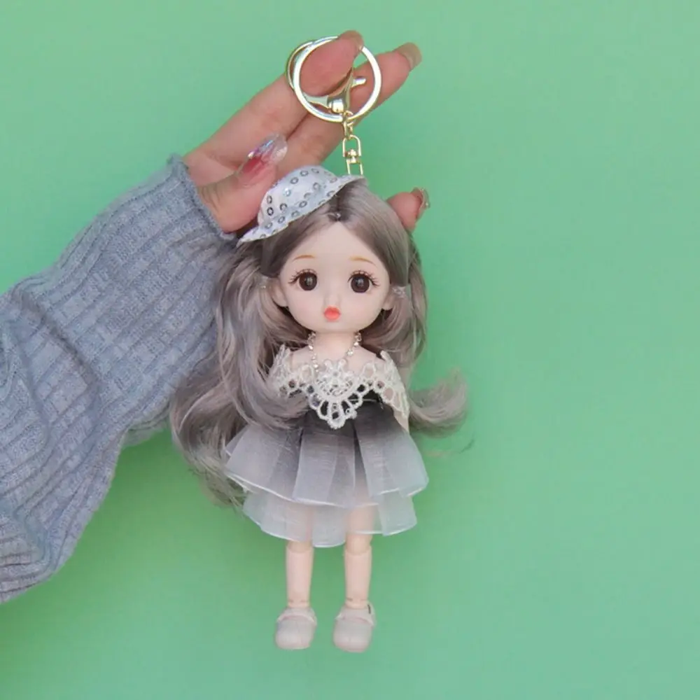 Porte-clés pendentif poupée princesse de dessin animé Kawali, poupée habillée, sac à dos suspendu, ornement en vinyle, 13 articulations mobiles, décor suspendu