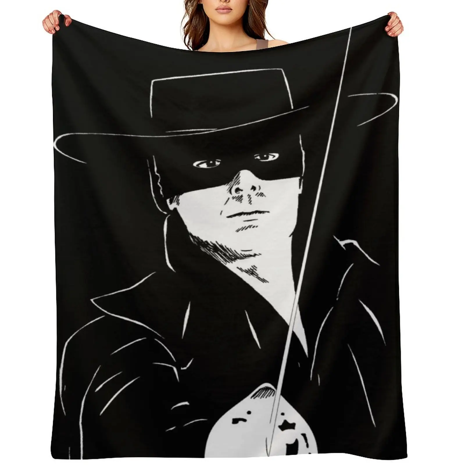 

Zorro - Alain Throw Blanket Cute Plaid christmas gifts Personalized Gift Flannels Blankets