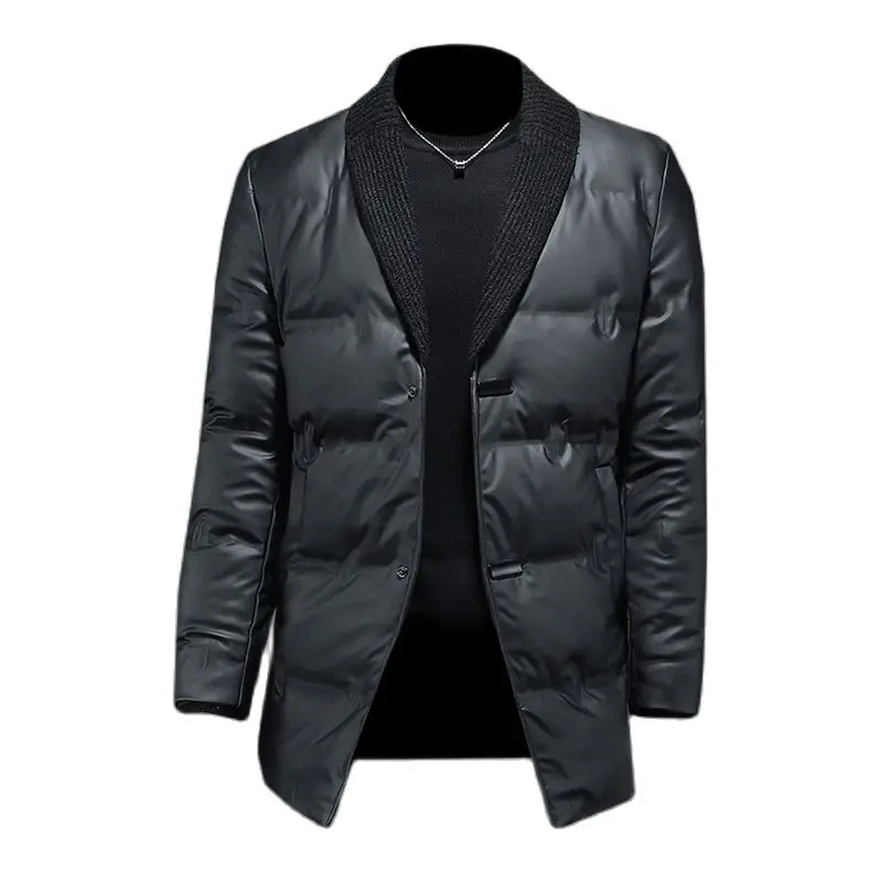 BATMO 2024 new arrival winter 90% white duck down jackets men,male warm thicked leather coat, overcoat 2288